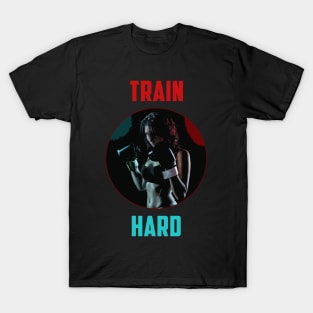 train hard boxing girl comic design T-Shirt